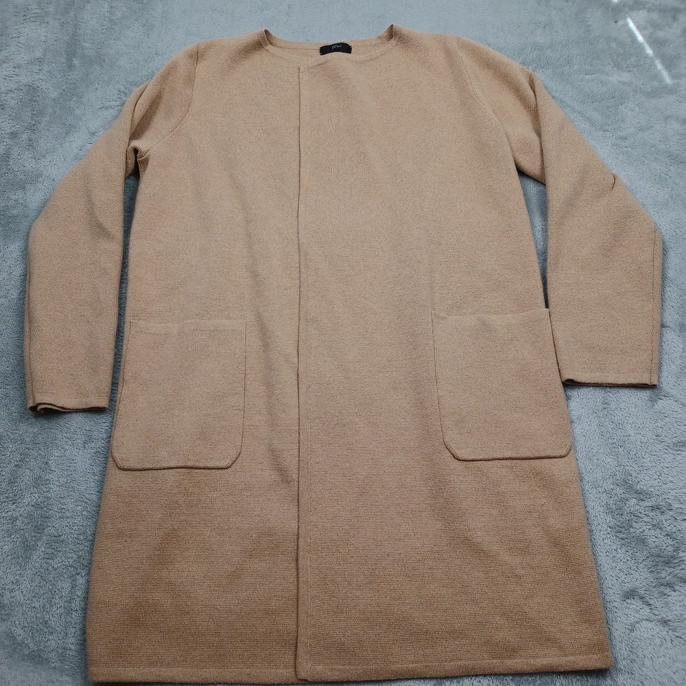 J Crew Cardigan Womens Medium Brown Cotton Pockets Professional Business